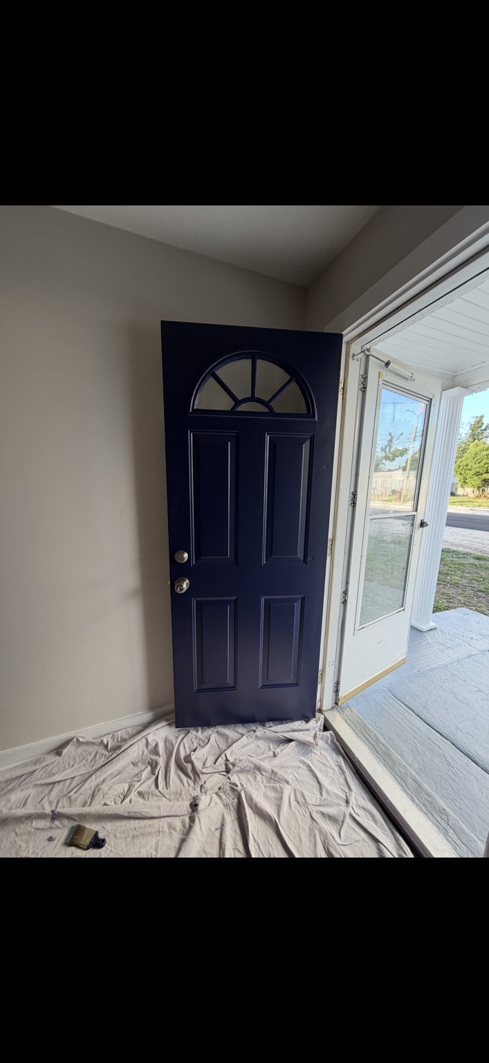 Navy entry door painted by Last Call